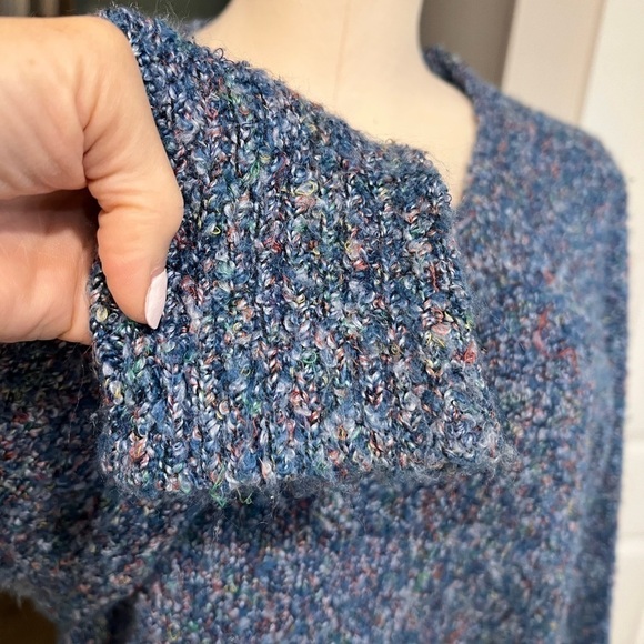 ROYAL ROBBINS v neck blue melange sweater - Picture 11 of 11